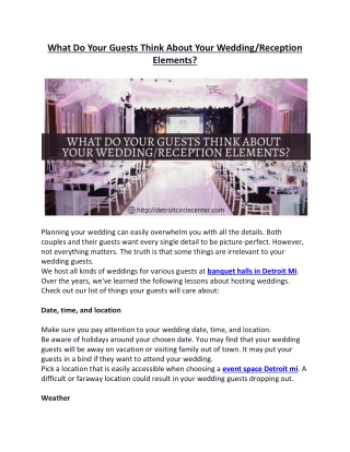 What Do Your Guests Think About Your Wedding/Reception Elements?