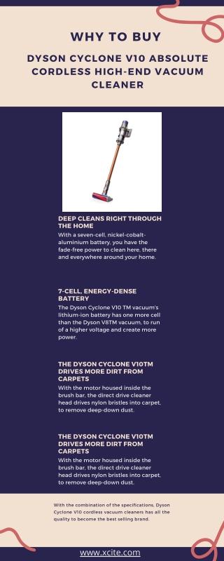 Why to buy Dyson Cyclone V10 Absolute Cordless High-End Vacuum Cleaner