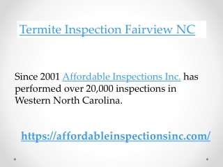 Termite Inspection Fairview NC