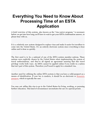 Everything You Need to Know About Processing Time of an ESTA Application