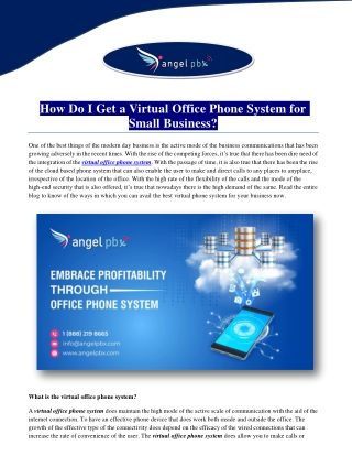 How Do I Get a Virtual Office Phone System for Small Business