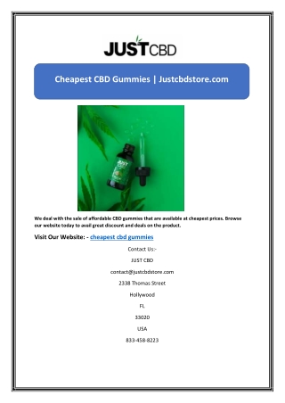 Cheapest CBD Gummies | Justcbdstore.com