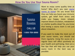 How Do You Use Your Sauna Room?