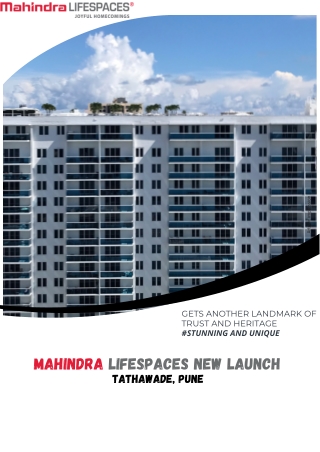 Mahindra New Launch Tathawade Pune E Brochure