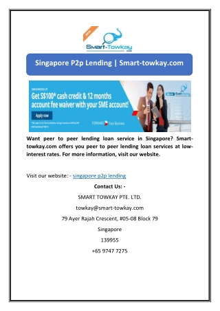 Singapore P2p Lending | Smart-towkay.com