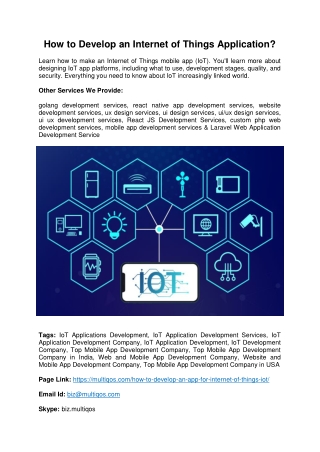 How to Develop an App for the Internet of Things (IoT)?