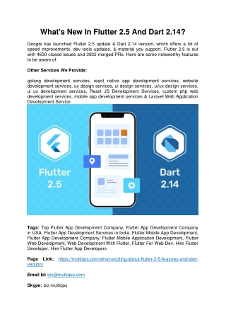 Google's Flutter 2.5 and Dart 2.14 Everything You Need To Know