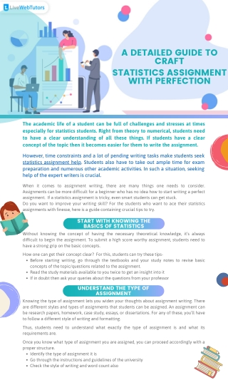 A Detailed Guide To Craft Statistics Assignment With Perfection