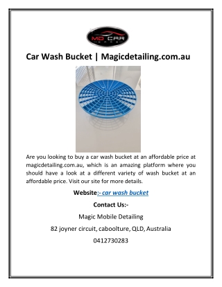 Car Wash Bucket | Magicdetailing.com.au