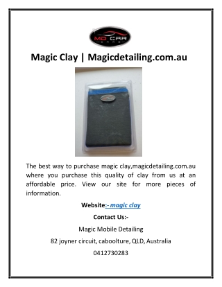 Magic Clay | Magicdetailing.com.au