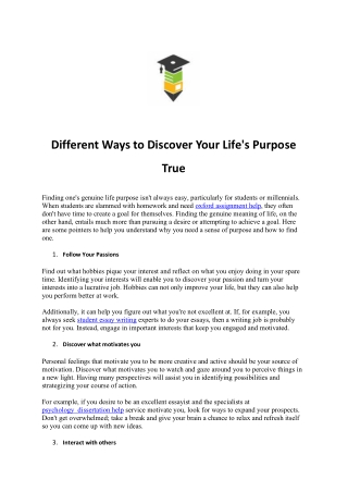 Different Ways to Discover Your Life's Purpose  True