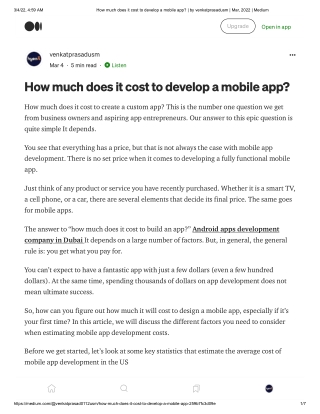 How much does it cost to develop a mobile app