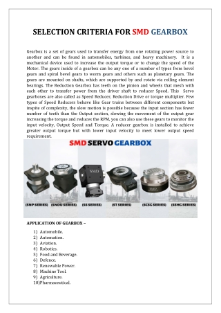 How to choose Gearbox?