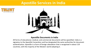 What is Apostille Services in India by Talent Overseas