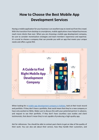 How to Choose the Best Mobile App Development Services