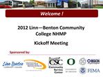 2012 Linn Benton Community College NHMP Kickoff Meeting