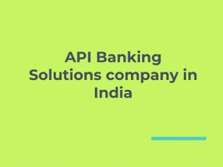 API Banking Solutions company in India