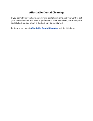 Affordable Dental Cleaning