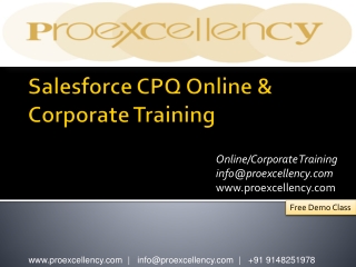 Proexcellency provides Salesforce CPQ online training.
