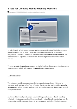 6 Tips for Creating Mobile-Friendly Websites