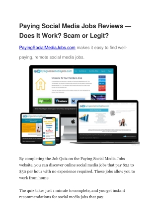 Paying Social Media Jobs Reviews — Does It Work? Scam or Legit?