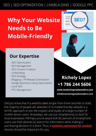 Why Your Website Needs to Be Mobile-Friendly - PDF