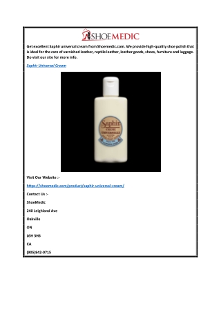 Saphir Universal Cream  Shoemedic.com