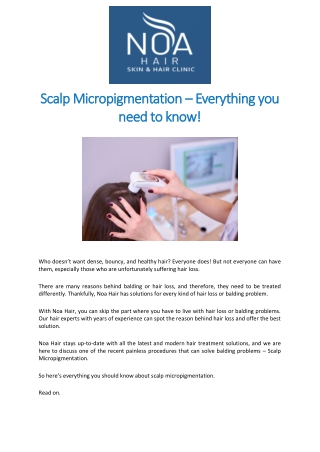 Scalp Micropigmentation – Everything you need to know!