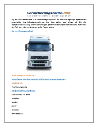 LKW Versicherungsvergleich   Versicherungstarife.info