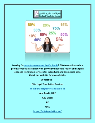 Translation Services in Abu Dhabi | Elitetranslation.ae