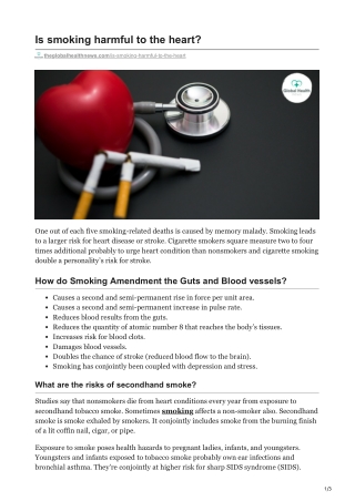 Is smoking harmful to the heart?