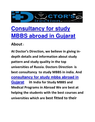 consultancy for study mbbs abroad in Gujarat