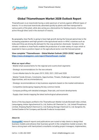 2021 Thiamethoxam Industry Global Analysis Report