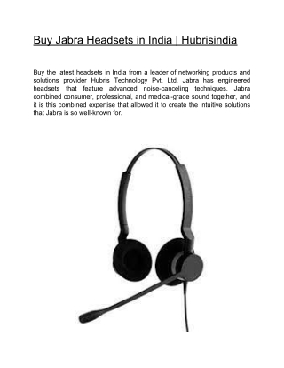 Buy Jabra Headsets in India | Hubrisindia