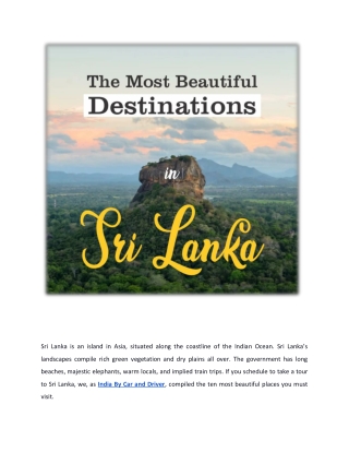 the most beautiful destinations in sri lanka