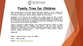 Family Tree for Kids