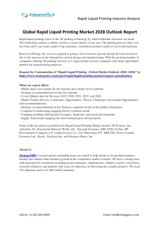Rapid Liquid Printing Market Forecasts to 2028