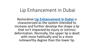 Lip Enhancement in Dubai