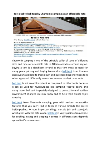 bell tent