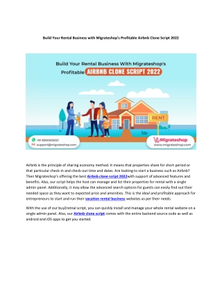 Build Your Rental Business with Migrateshop's Profitable Airbnb Clone Script 202