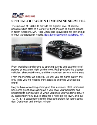 North Attleboro MA Limousine Booking