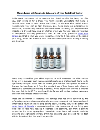 Men's beard oil Canada to take care of your facial hair better