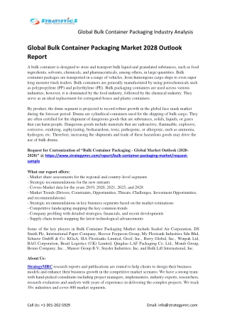 Global Bulk Container Packaging Industry Forecasts Report Analysis