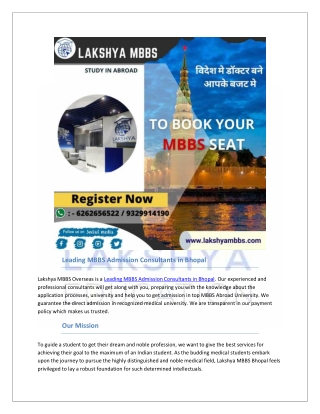 Leading MBBS Admission Consultants in Bhopal