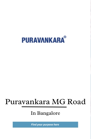 Puravankara MG Road Bengaluru | E-Brochure