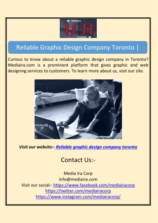 Reliable Graphic Design Company Toronto | Mediaira.com