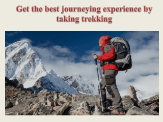 Get the best journeying experience by taking trekking