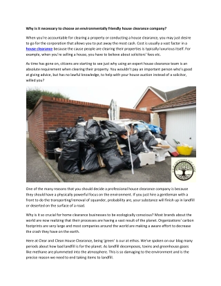 Why is it necessary to choose an environmentally friendly house removal company-converted