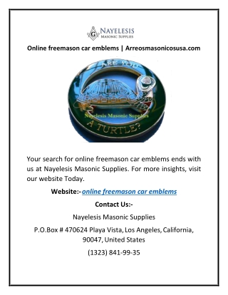 Online freemason car emblems | Arreosmasonicosusa.com