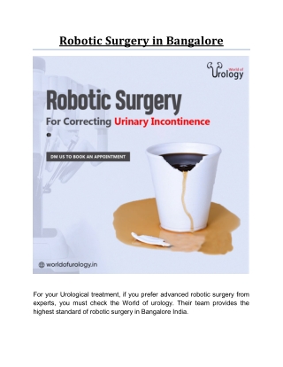 Robotic Surgery in Bangalore